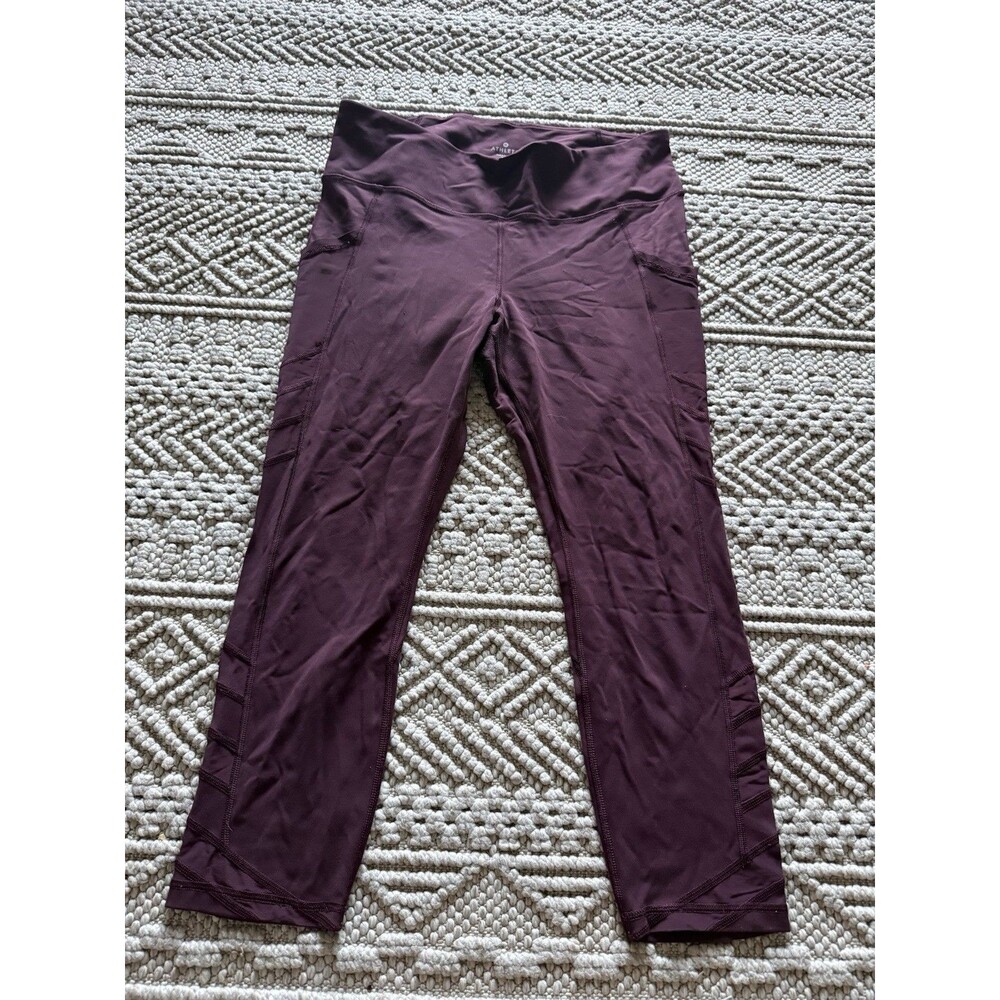 Athleta Yoga Black Leggings Women's XL Stretch Athletic Fit Pockets